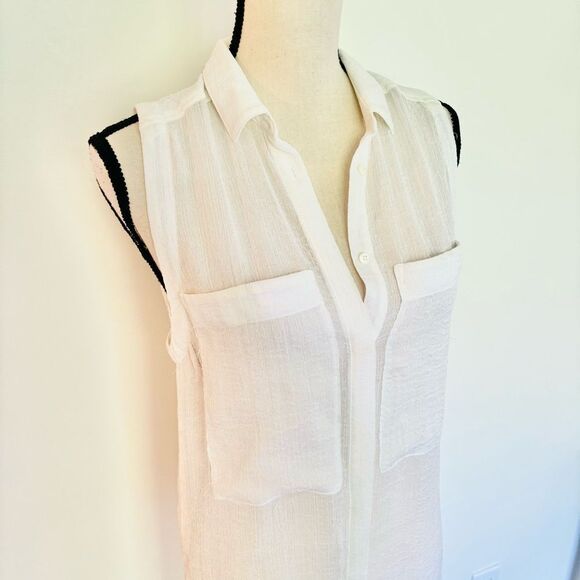 Helmut Lang Swift Sleeveless Tunic – Optic White Button-Down, Size S - Picture 6 of 11